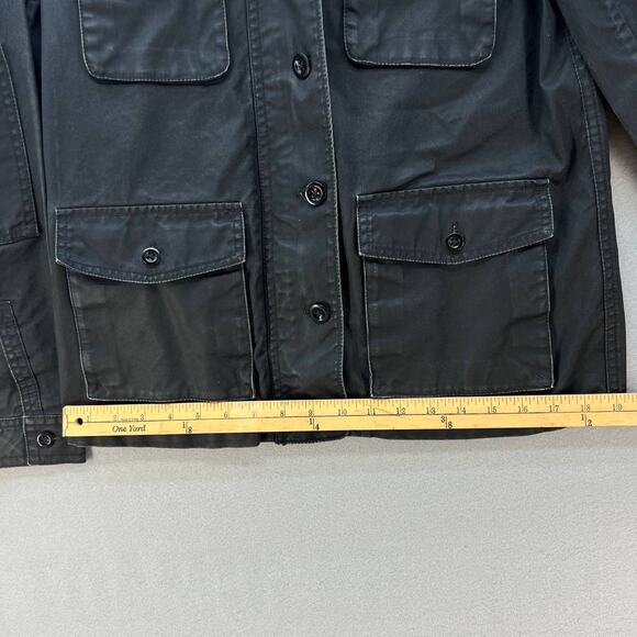 VTG J. Crew Jacket Women's S Black Washed and Aged Waxed Cotton Utility Preppy - Picture 6 of 12
